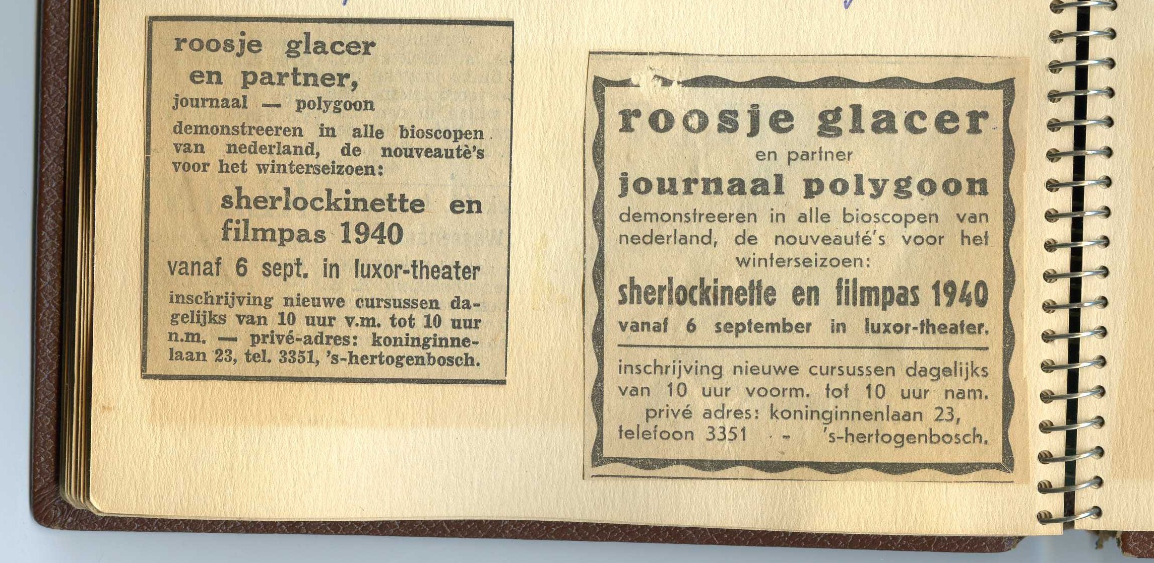 1940 advertisements in papers of dance school of Aunt Rosie
