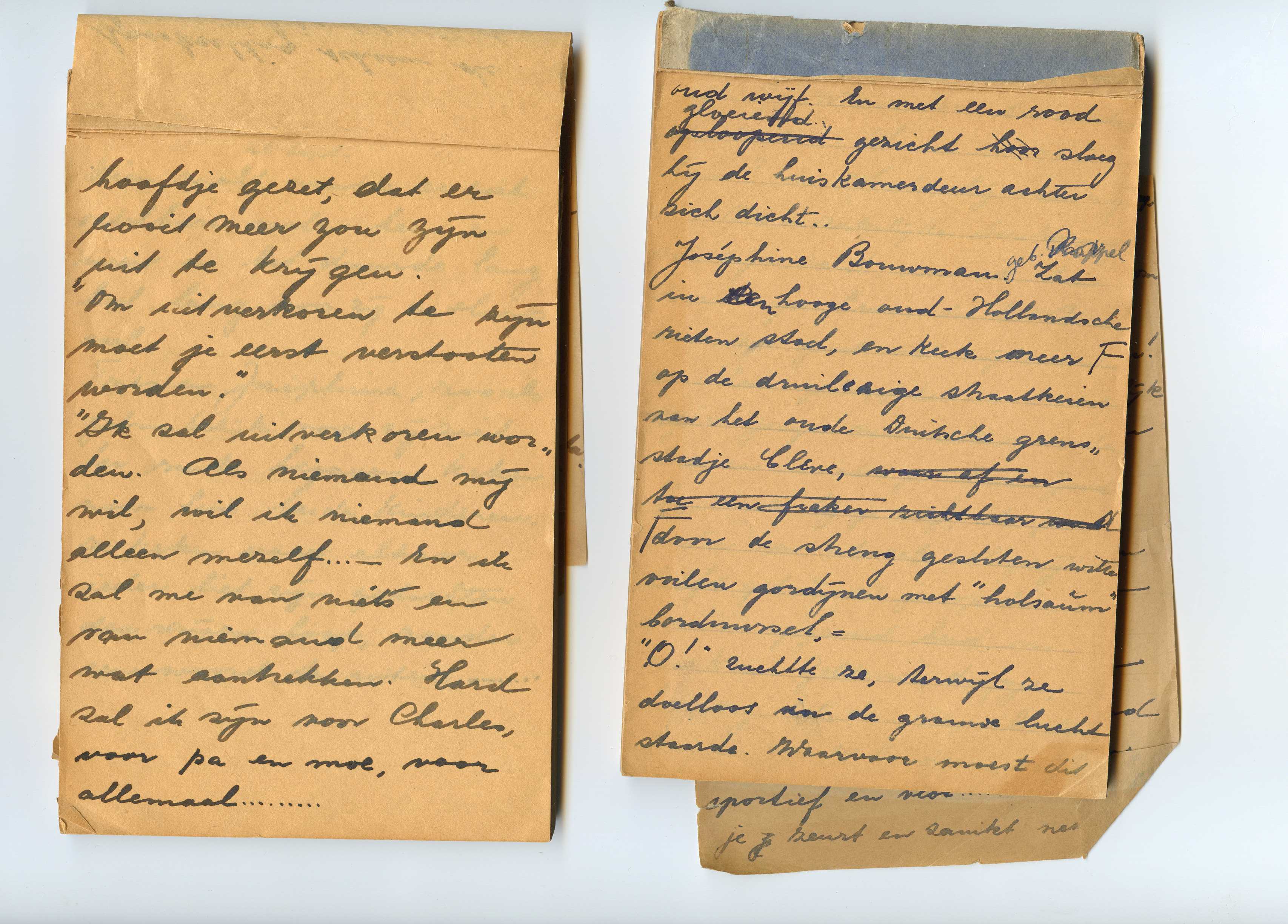 Notes made by Aunt Rosie for her diary

