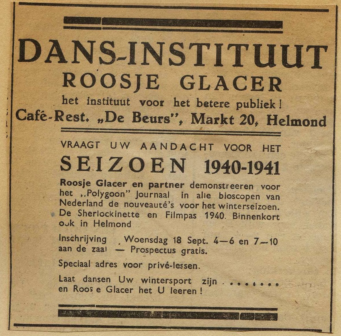 1940 advertisement dance school Aunt Rosie
